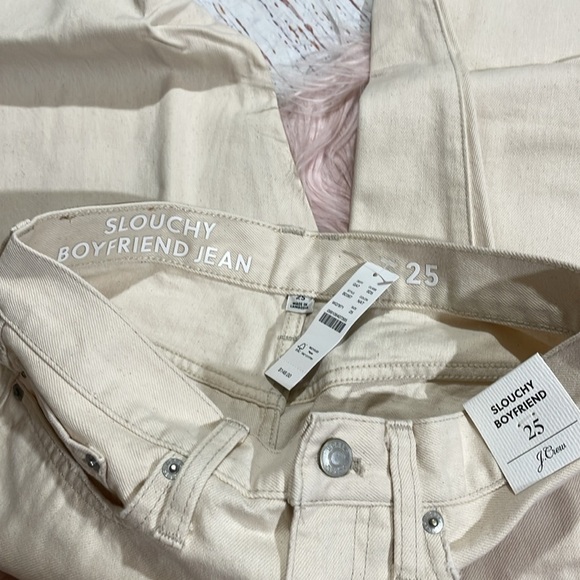 NWT J. Crew Slouchy boyfriend high rise jeans in ecru - Picture 4 of 10